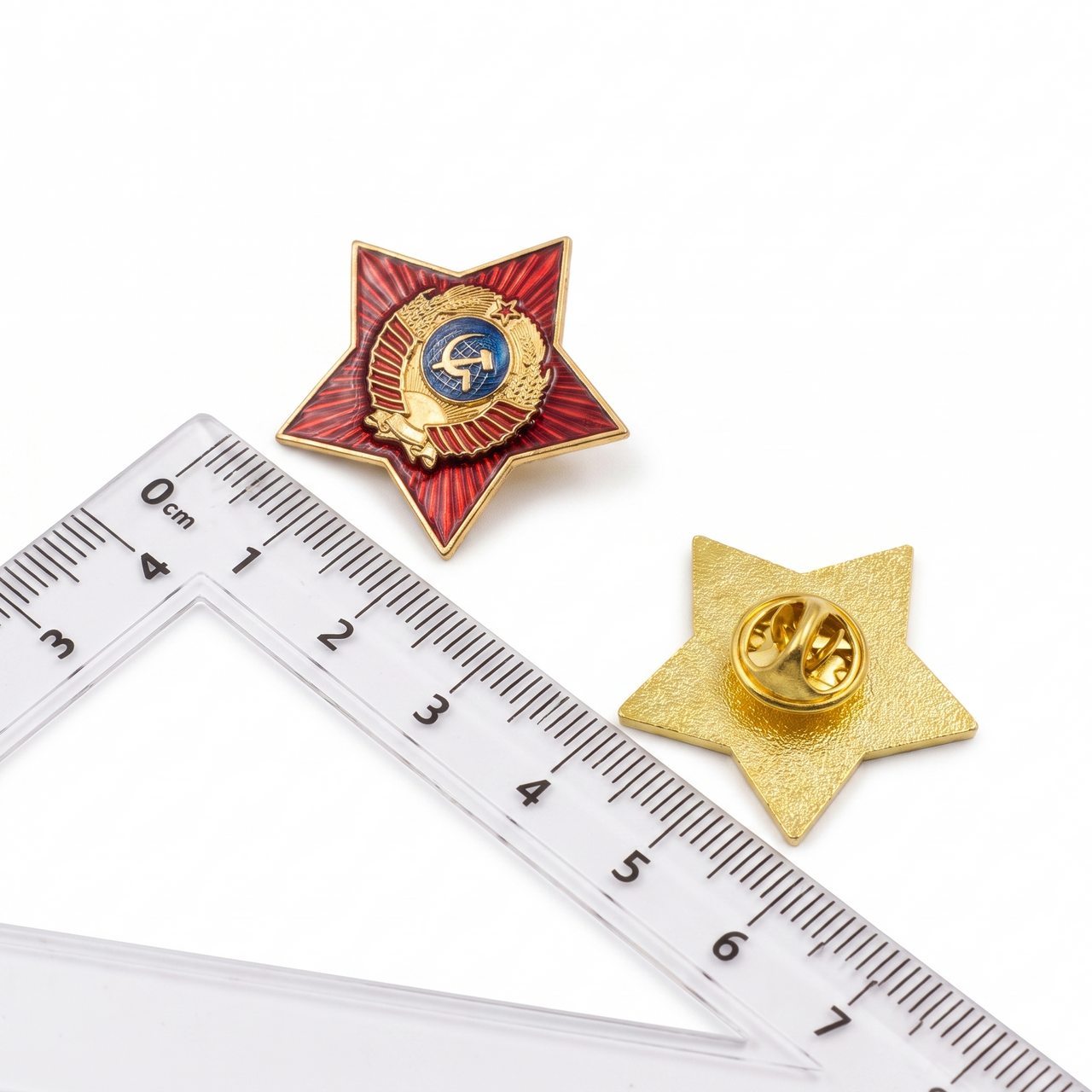 USSR Soviet State Emblem Red Star Military Lapel Pin Badge Replica