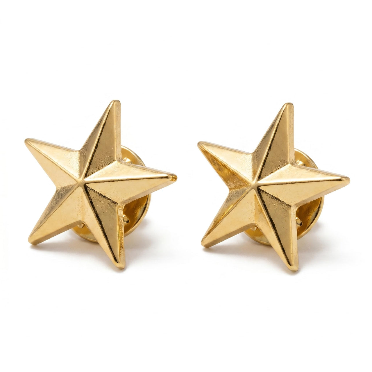 Gold Rank Star Pins 2-Pack for Professional Military Uniforms Replica