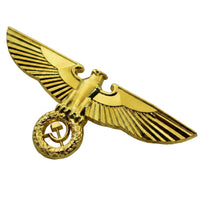 Russian Eagle and Soviet Hammer Sickle Hybrid Gold Plated Badge Replica