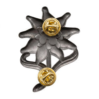 Edelweiss Badge Military Award Bronze-Tone WWII Mountain Cap Pin Replica