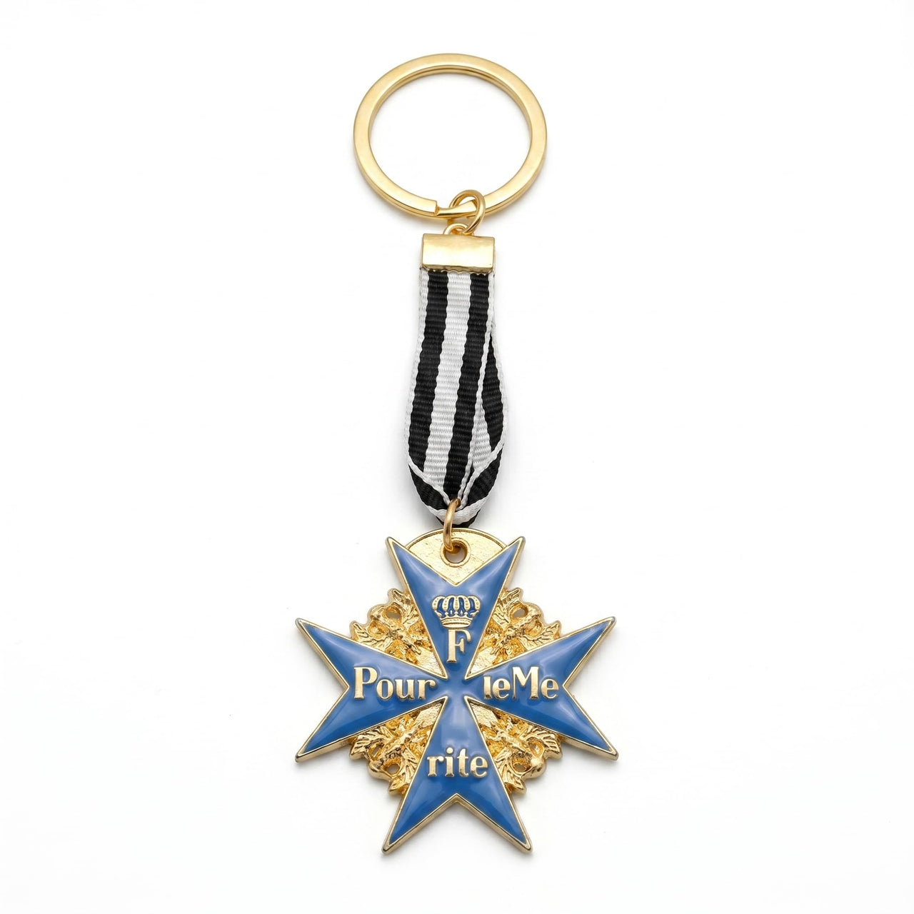 Prussian Blue Max Pour Le Merite Military Ribbon Key Ring Replica