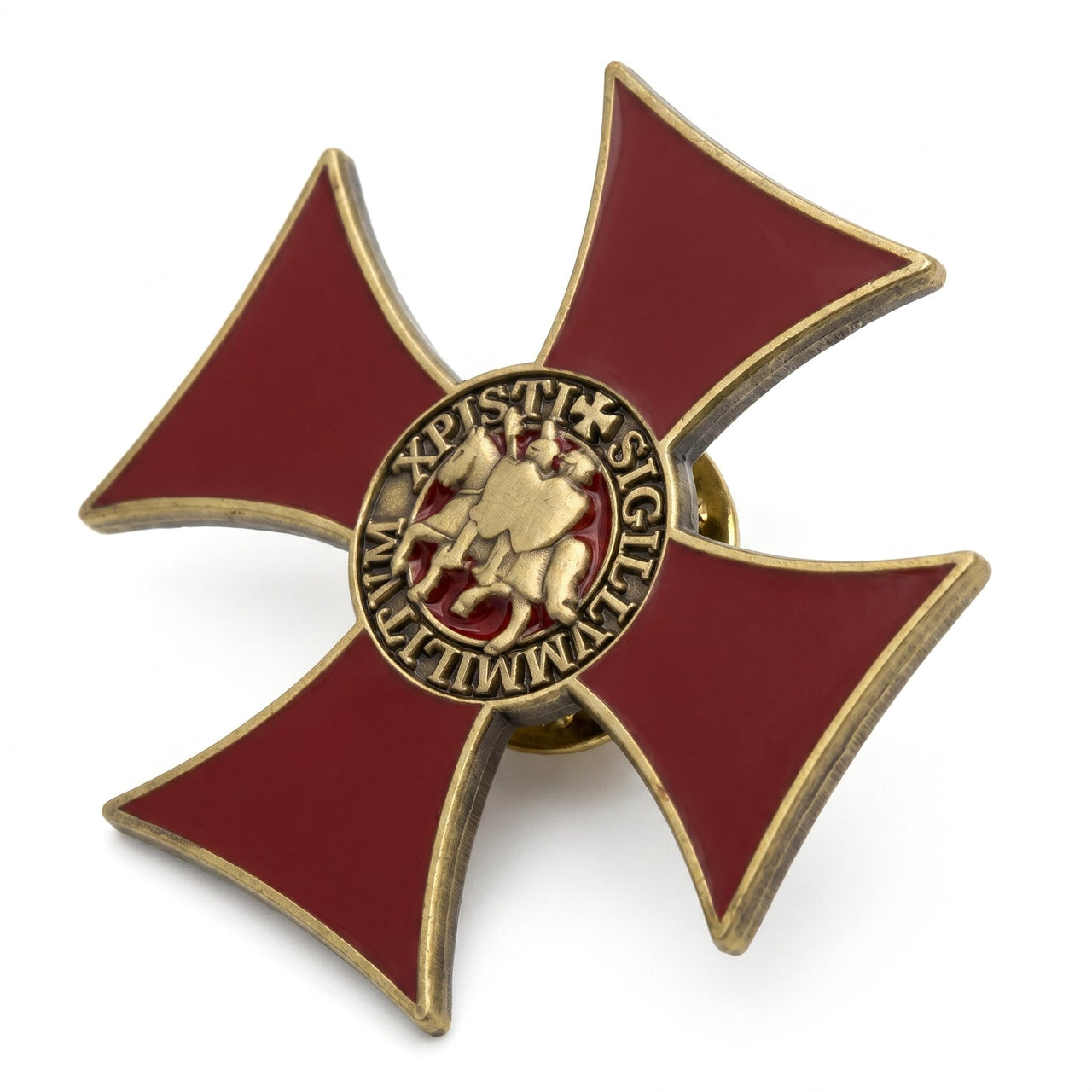 Medieval Knight Crusader Templar Red Cross Costume Pin Badge Replica