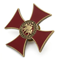 Medieval Knight Crusader Templar Red Cross Costume Pin Badge Replica