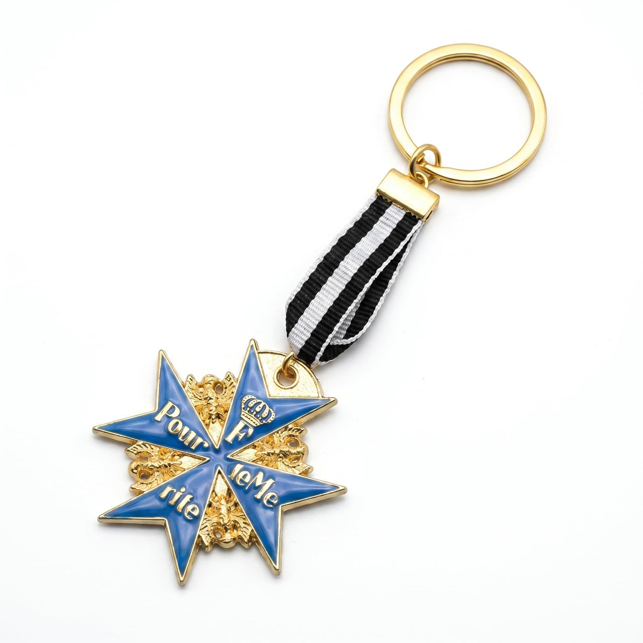 Prussian Blue Max Pour Le Merite Military Ribbon Key Ring Replica