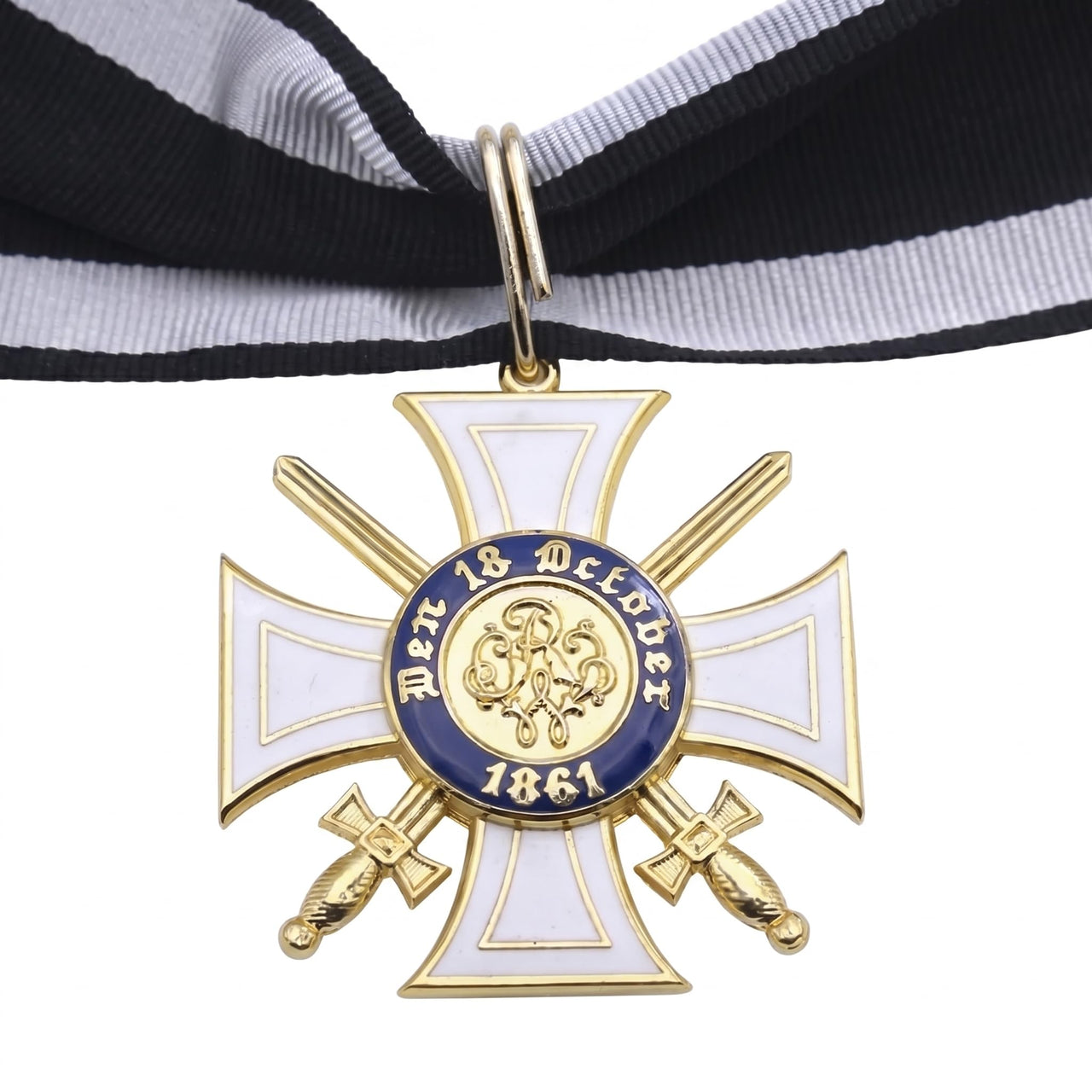 Royal Order of the Crown 2 Class Prussian Military Medal Neck Ribbon Repro