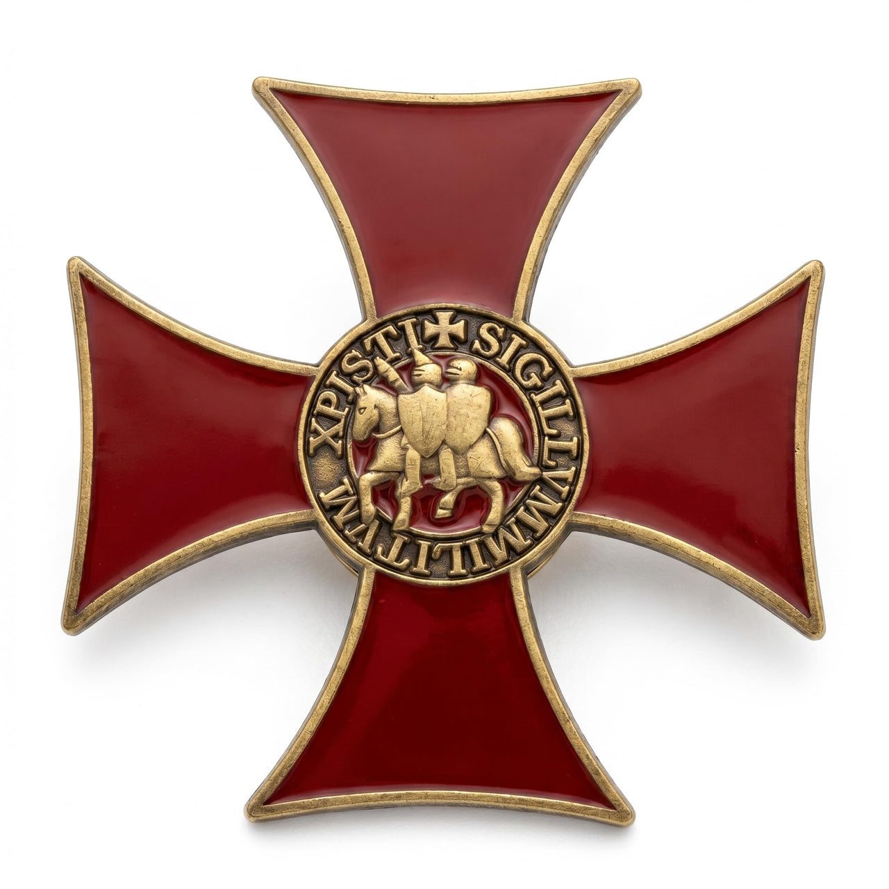Medieval Knight Crusader Templar Red Cross Costume Pin Badge Replica