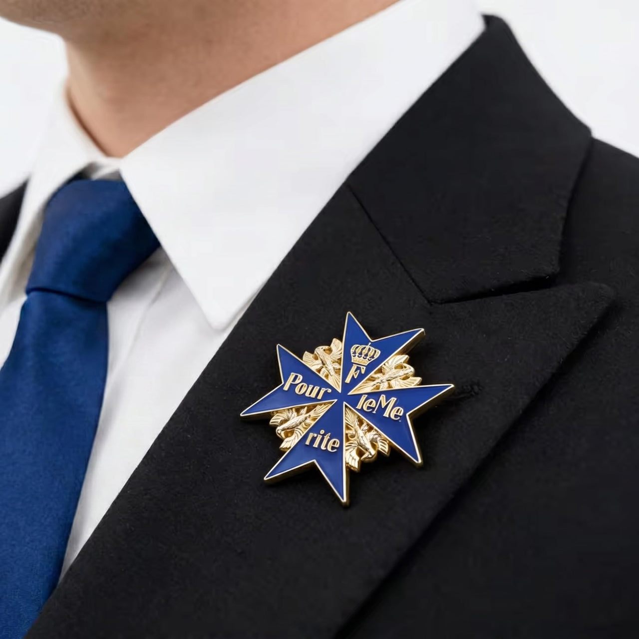 Prussian Blue Max Pour Le Merite Badge Gold Plated Military Award Replica