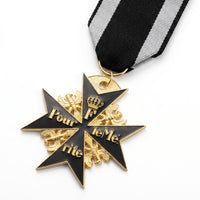 Prussian Pour Le Merite Gold Medal with Black Ribbon Military Replica