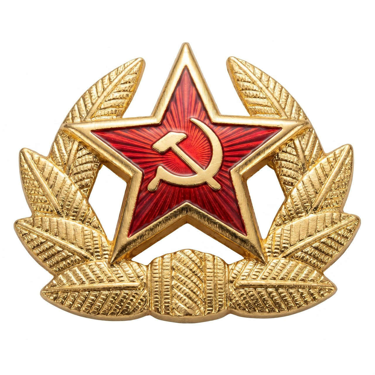 USSR Soviet Hammer and Sickle Military Officer Gold Cap Hat Badge Replica