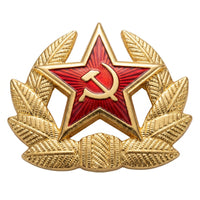 USSR Soviet Hammer and Sickle Military Officer Gold Cap Hat Badge Replica