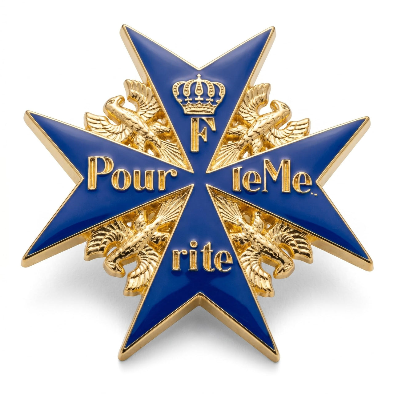 Prussian Blue Max Pour Le Merite Badge Gold Plated Military Award Replica