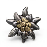 Edelweiss Badge - Military Award Silver-Tone WWII Mountain Cap Pin Replica