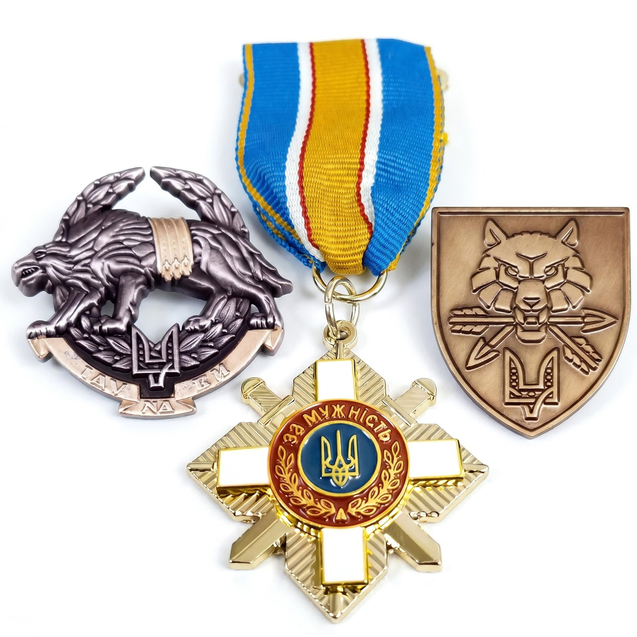Ukraine SOF Special Operations Forces Wolf and Courage Badge Set Replica