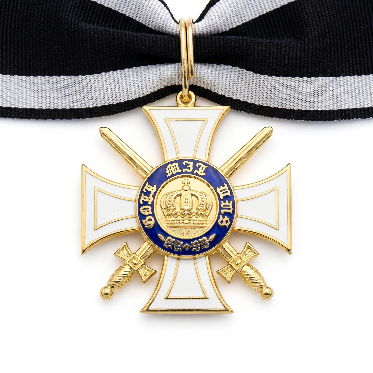 Royal Order of the Crown 2 Class Prussian Military Medal Neck Ribbon Repro
