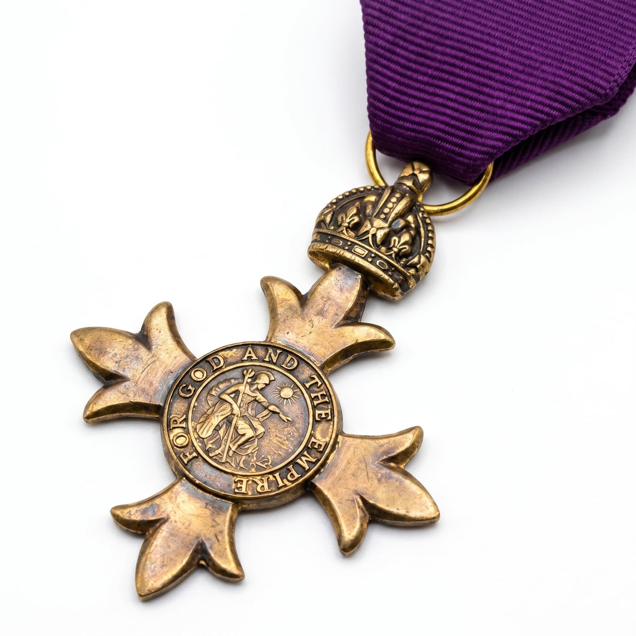 British Empire OBE Officer Cross Bronze Tone Military Medal Replica