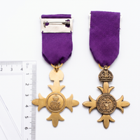 British Empire OBE Officer Cross Bronze Tone Military Medal Replica