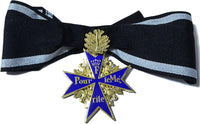 Pour Le Merite 24k Gold Plated Cross Medal Blue Max Highest Honor Award + Gold leaf badge New version Replica