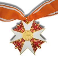 Grand Red Eagle + Red Eagle with Swords - Gold Leaves - WW1 German Medals Military of Prussia Award Replica