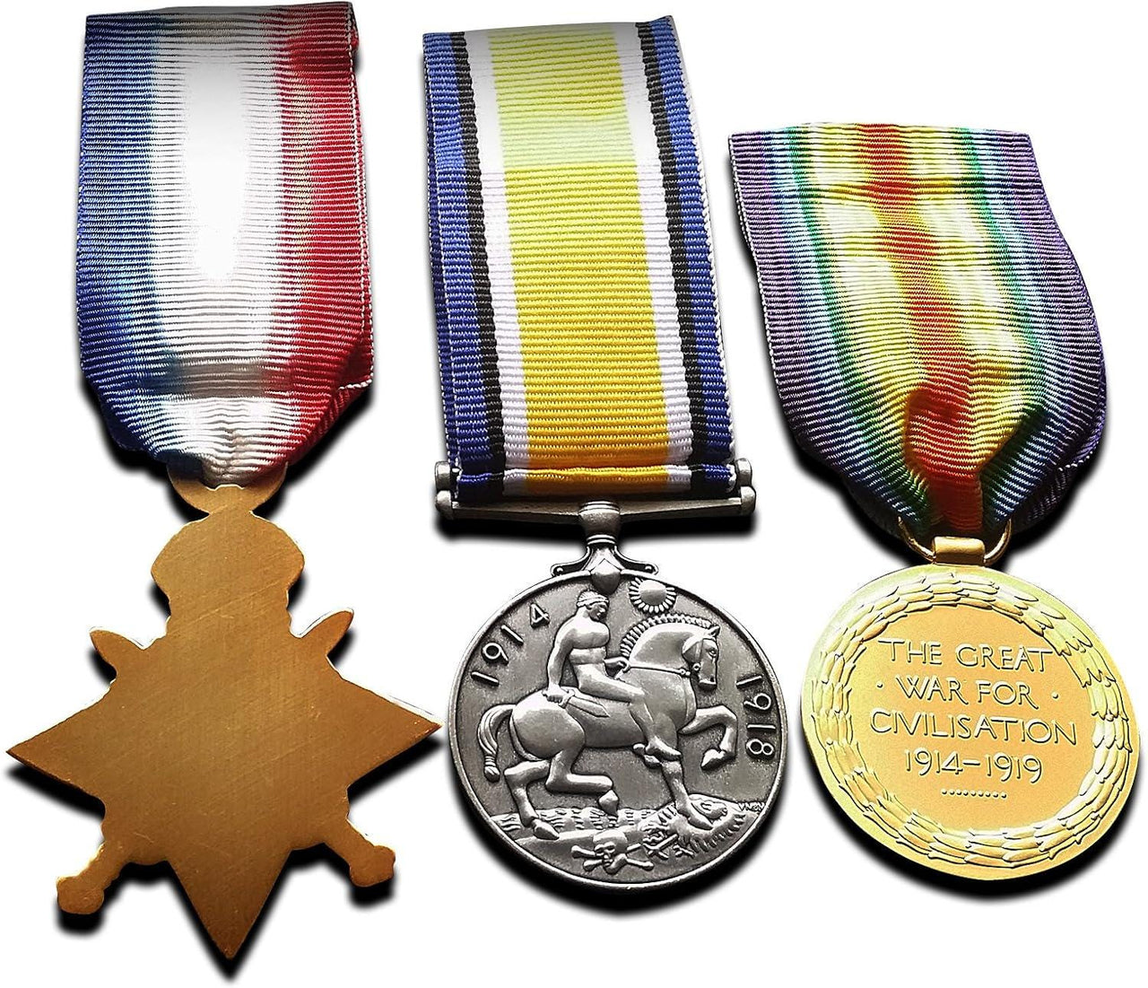 WW1 Medals Trio 1914-15 Star, War & Victory Medal New Military Award Set Replicas