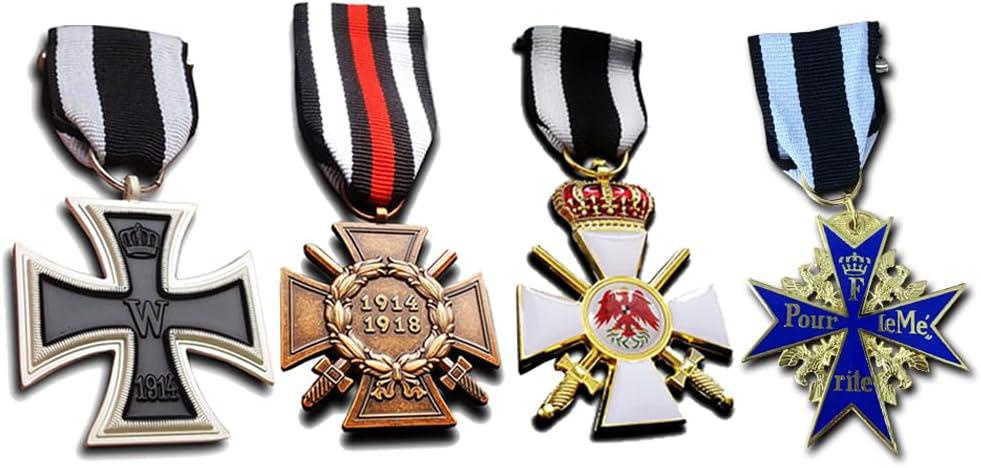 Iron Cross 1914 - Honour Class - Red Eagle Crown - Blue Merite WW1 German Medals - Military of Prussia Replica