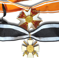 Grand Red Eagle + Red Eagle with Swords - Gold Leaves - WW1 German Medals Military of Prussia Award Replica