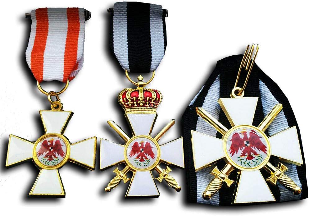 Order of The Red Eagle 1st, 2nd and 3rd Class WW1 German Medals Set- Military of Prussia Replica