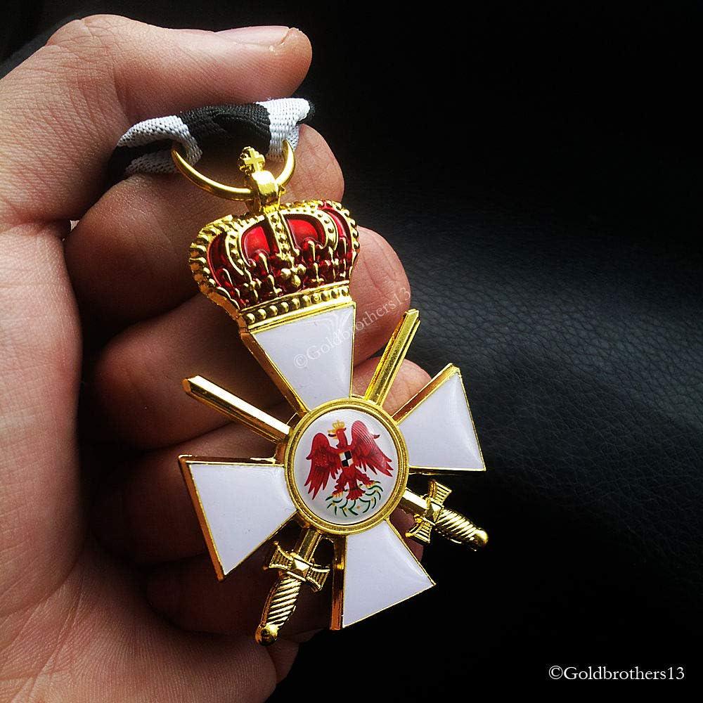 Military Medal Order of The Red Eagle 3rd Class with Crown and Swords WW1 German Medal Replica