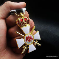 Military Medal Order of The Red Eagle 3rd Class with Crown and Swords WW1 German Medal Replica