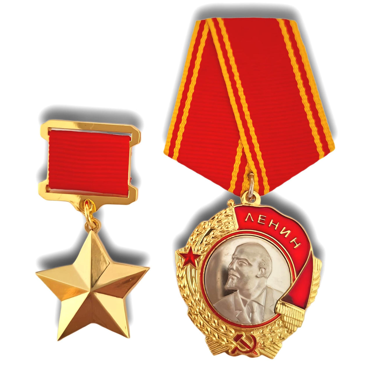 Soviet Hero of The Soviet Union & Order of Lenin Medal Set – USSR Historical Award Replica