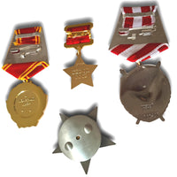 Soviet Medal Set – Order of Lenin , Red Banner , Red Star Badge , Hero Star (Set of 4) Replica - Military Russian Awards