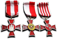 Hanseatic Crosses Set - Hamburg Cross - Bremen Cross - Lübeck Cross Medals Full-size Replicas